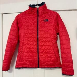 THE NORTH FACE Reversible Quilted Puffer Fleece Jacket Girls Size L